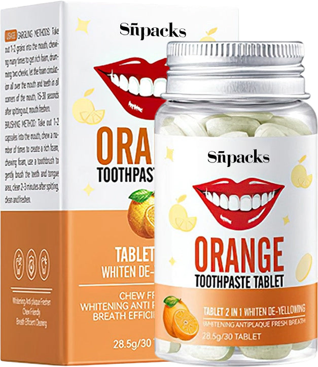 Custom Supplement Bottle Sticker for Toothpaste Tablet Whitening and Antiplaque Label