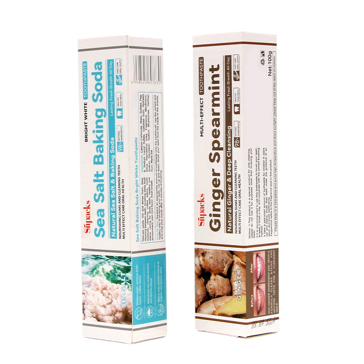 Sea Salt Baking Soda Packaging Box Custom Printed Toothpaste Box